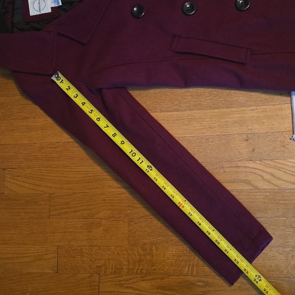VINE & VALLEY BRAND WOMEN'S BURGUNDY PEACOAT SIZE MEDIUM - Picture 15 of 16